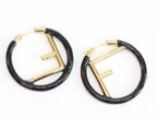 Black Alphabet F Hoops