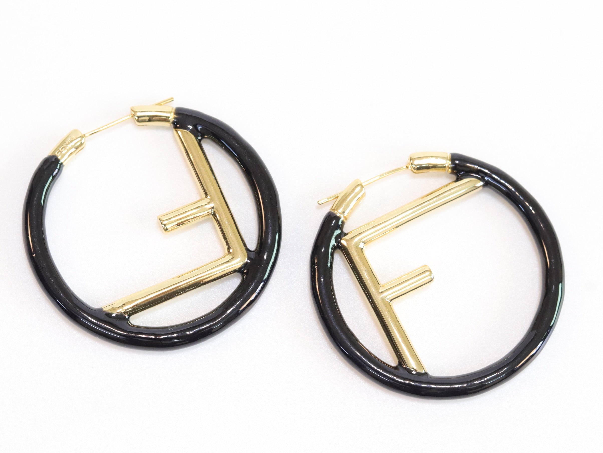 Black Alphabet F Hoops