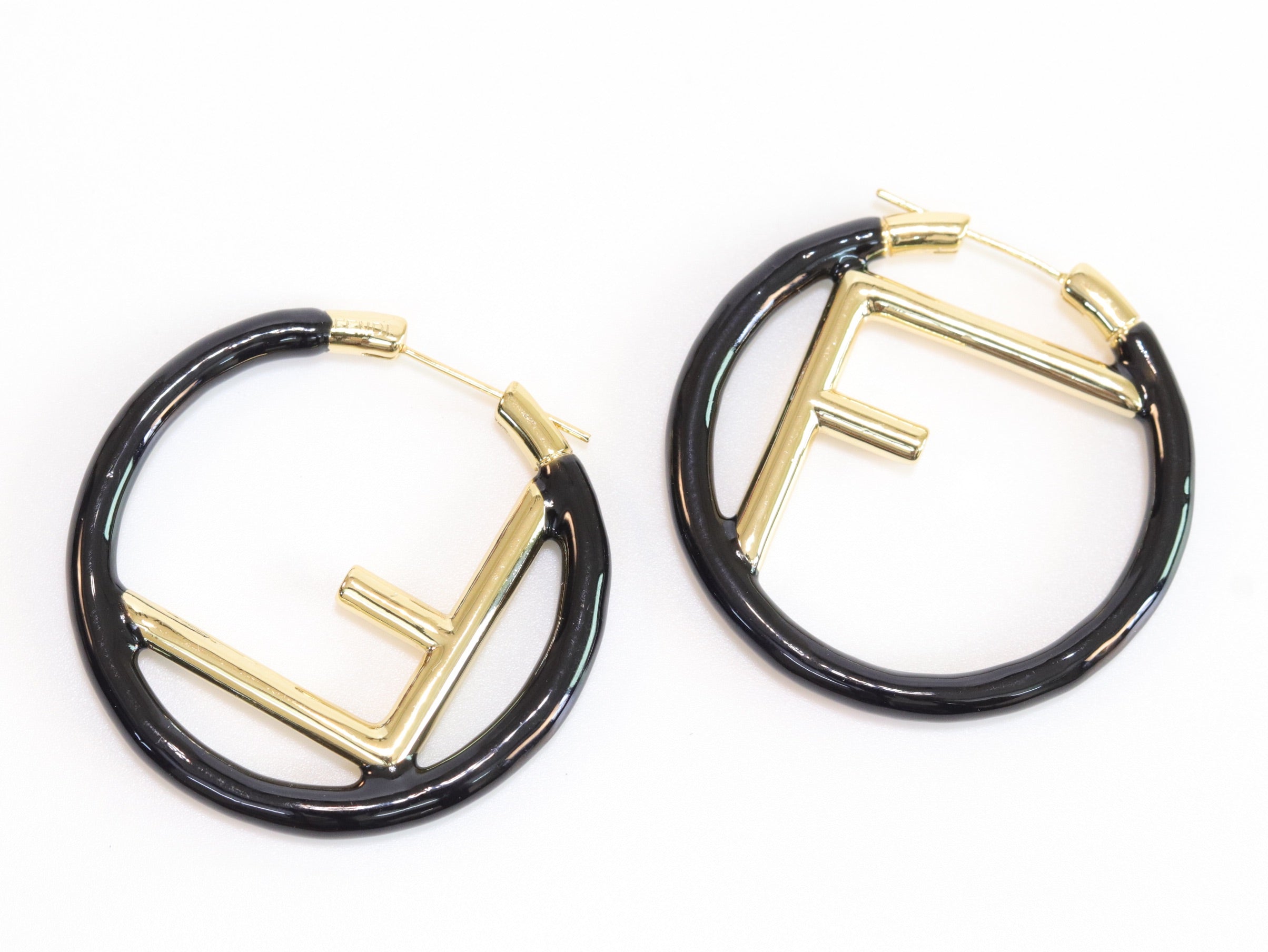 Black Alphabet F Hoops
