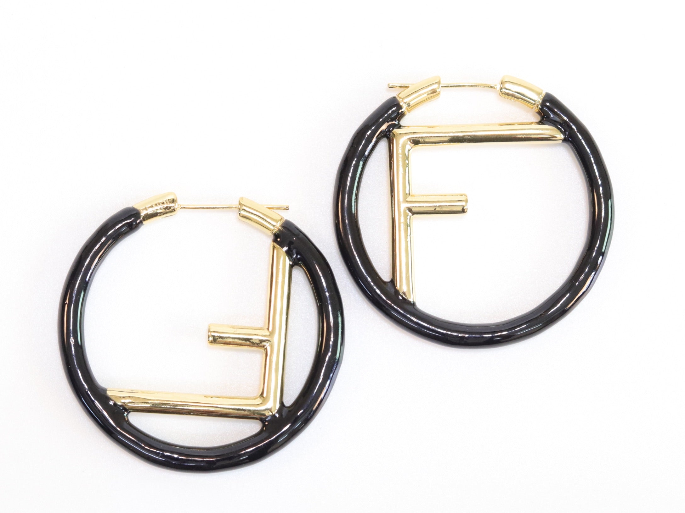 Black Alphabet F Hoops