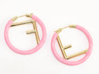 Baby Pink Alphabet F Hoops
