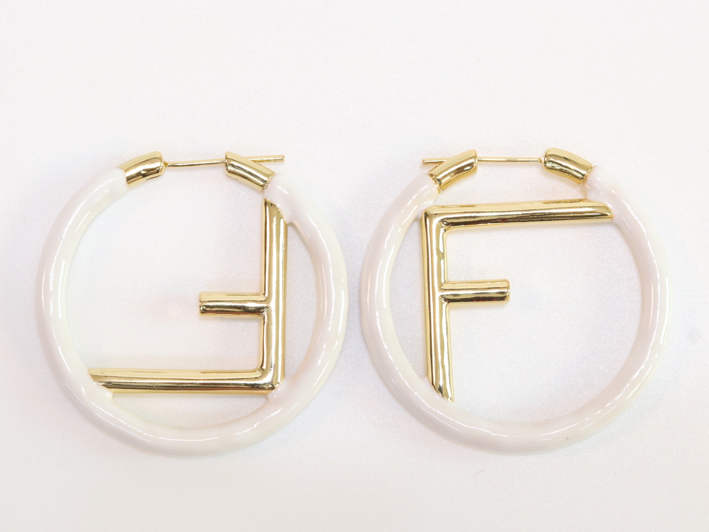 White Alphabet F Hoops