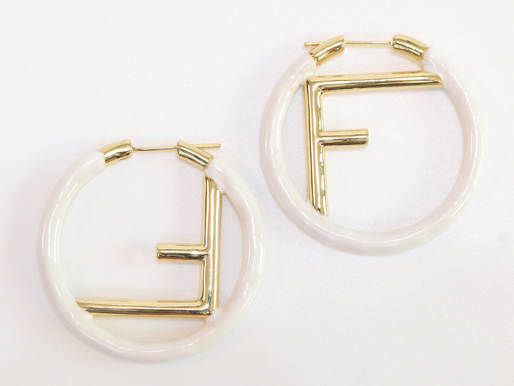 White Alphabet F Hoops