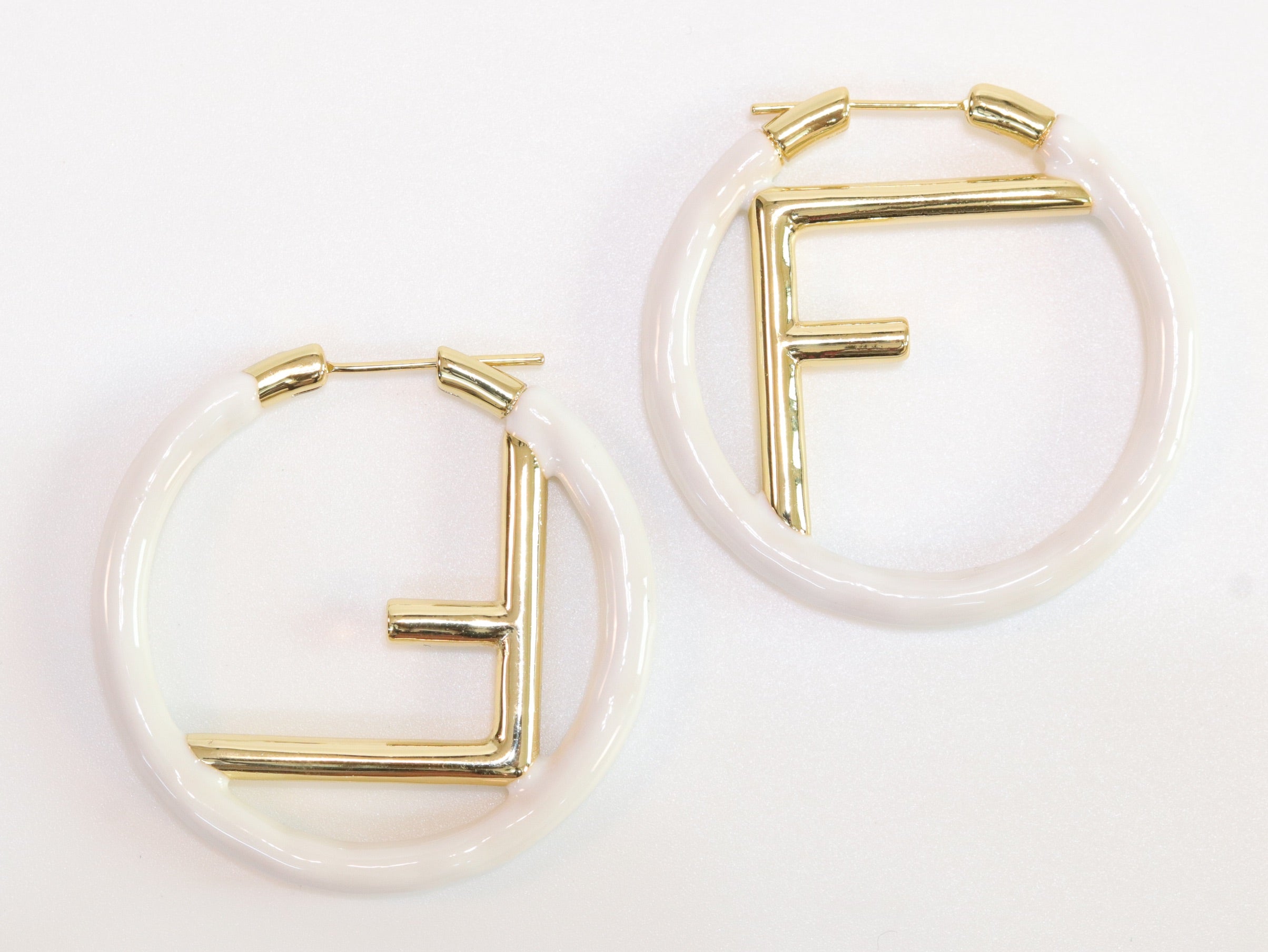 White Alphabet F Hoops