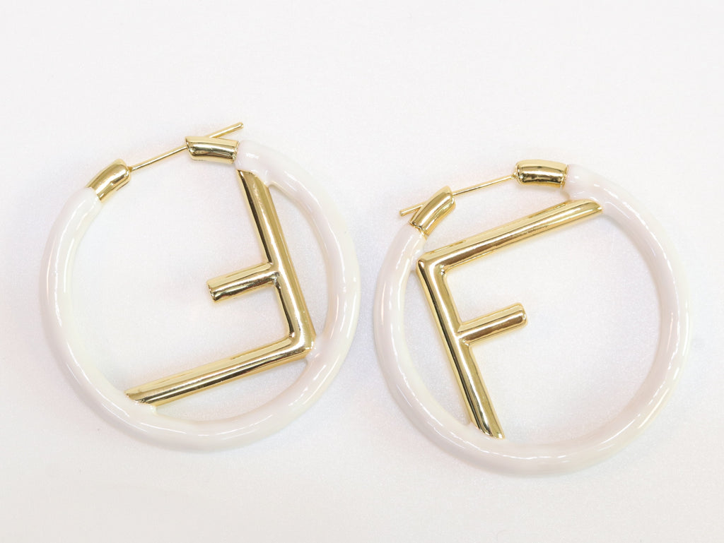 White Alphabet F Hoops