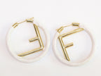 White Alphabet F Hoops