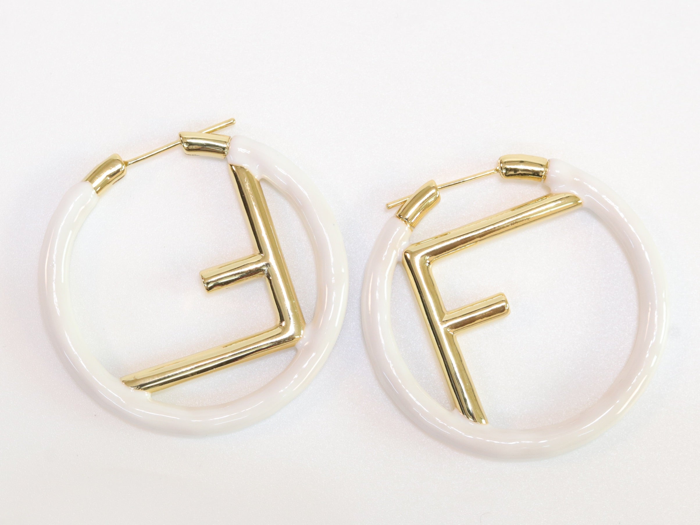 White Alphabet F Hoops