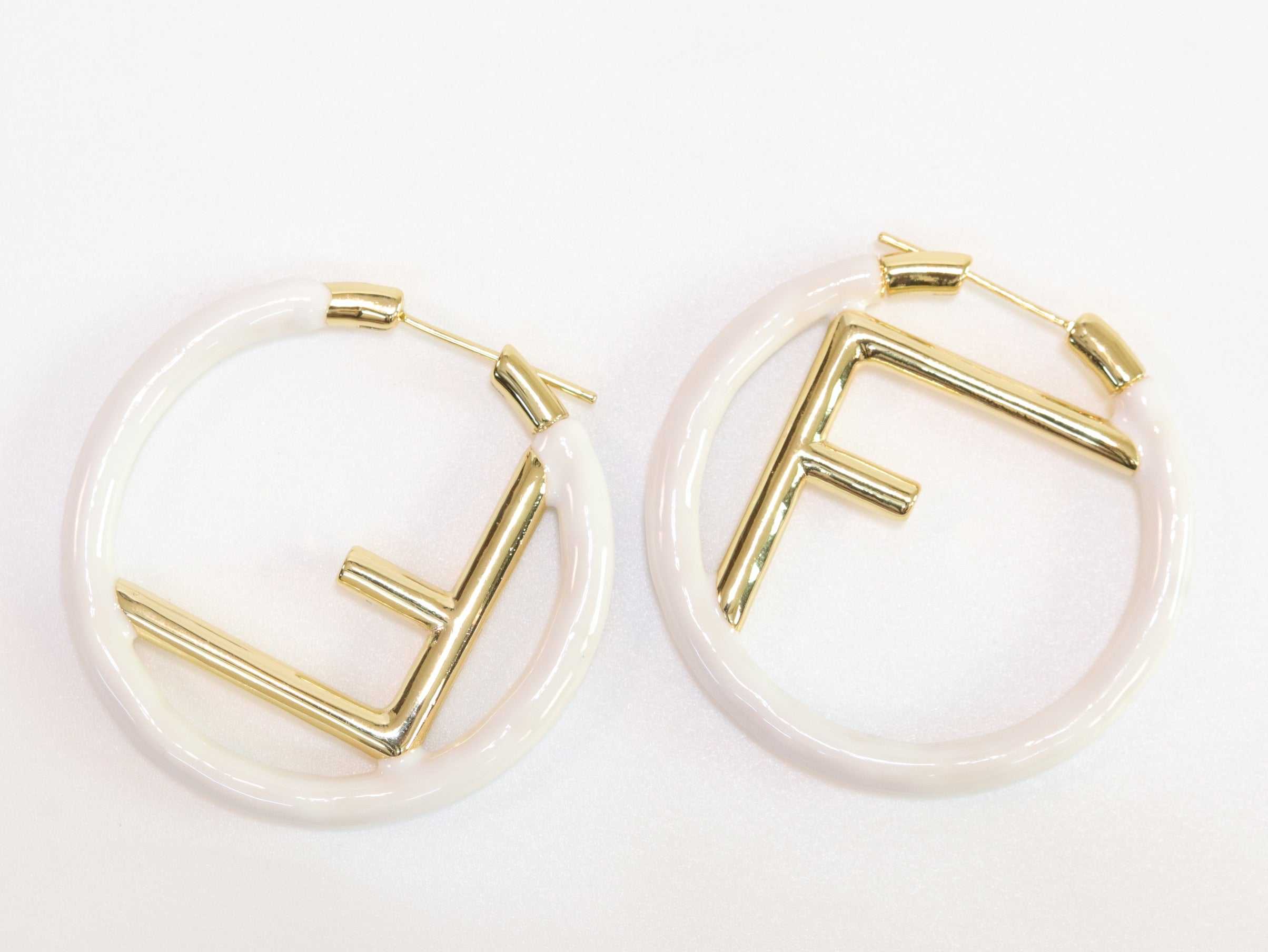 White Alphabet F Hoops