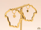 Golden Medusa frame hoops with Medusa drop