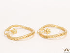 Designer golden twisted hoops 52 mm