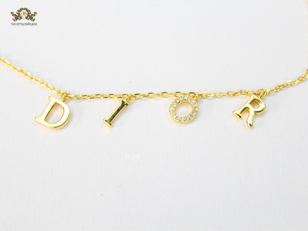 Alphabet D charm chain Small