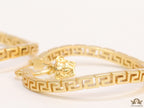 Designer golden twisted hoops 52 mm