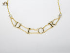 Alphabet D gold choker chain