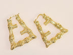 Alphabet F gold fancy hoops