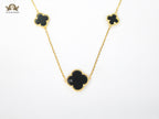 Alphabet VC Black clover long chain necklace 48 inches