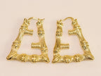Alphabet F gold fancy hoops