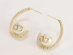 Alphabet C and D pearl gold dangles