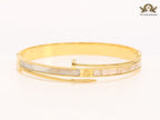 White & gold sleek screw bracelet