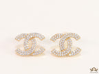 Gold plated twin C motif cz studs