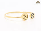 Alphabet L black & gold bracelet