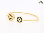 Alphabet L black & gold bracelet