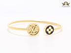 Alphabet L black & gold bracelet