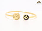 Alphabet L black & gold bracelet