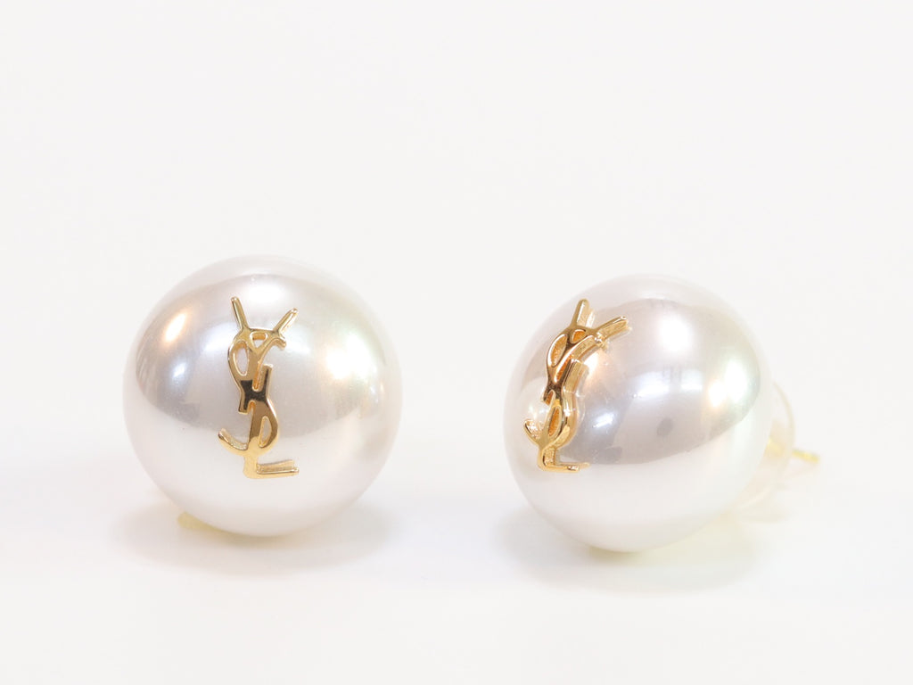 Alphabet YSL white studs