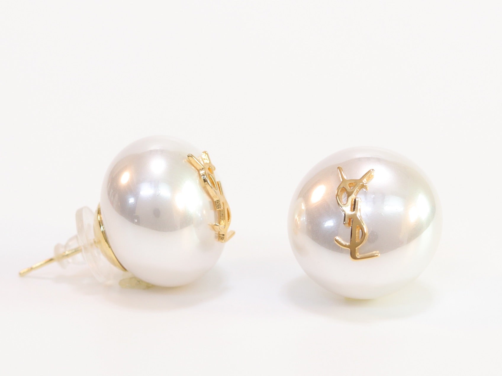 Alphabet YSL white studs