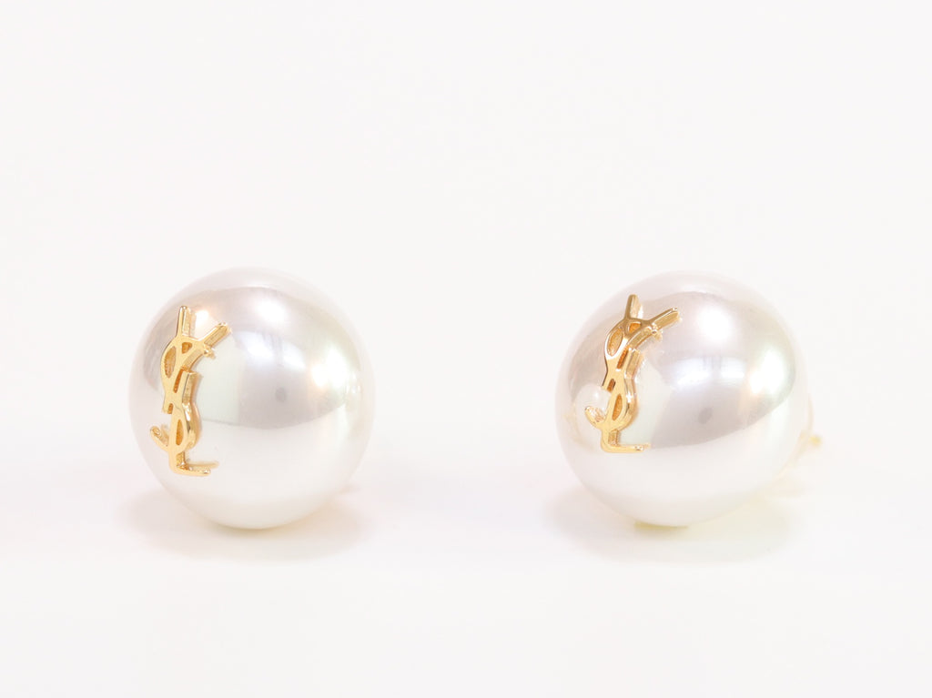 Alphabet YSL white studs