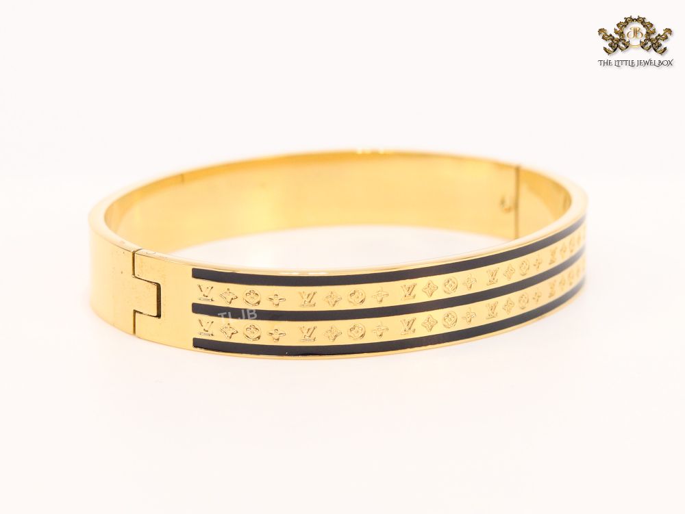Black & gold stripes bracelet