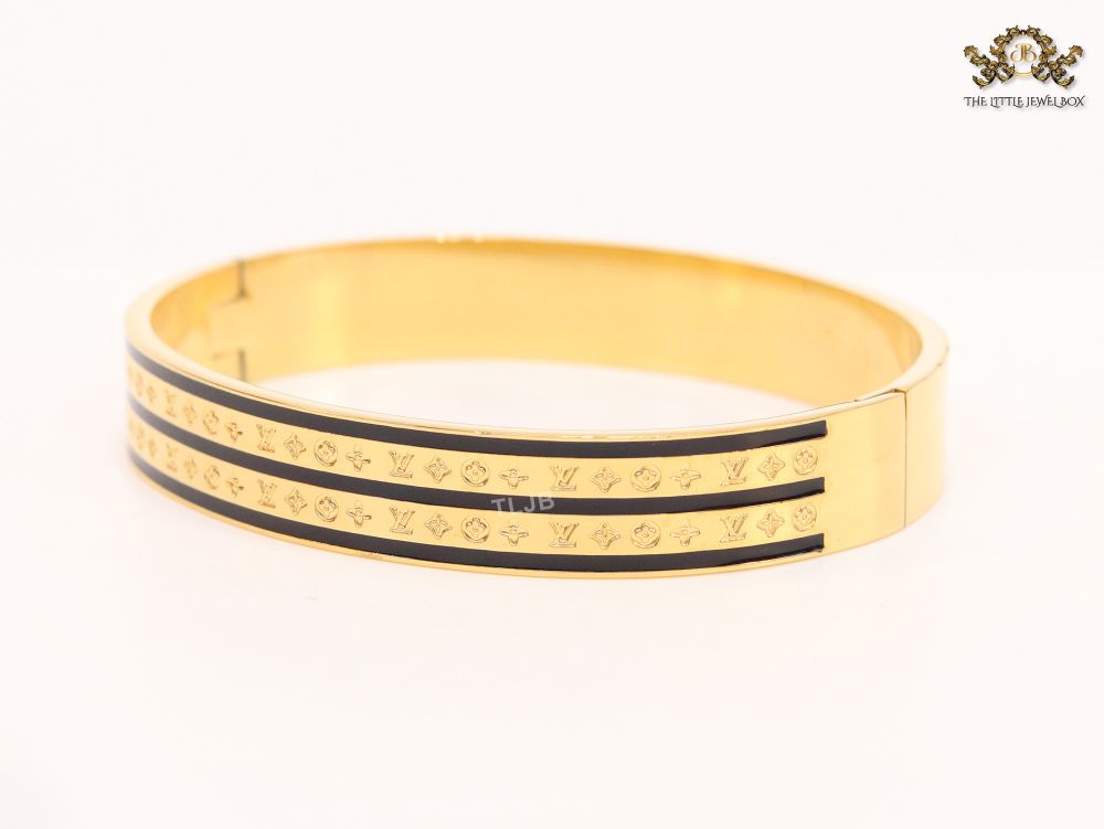 Black & gold stripes bracelet