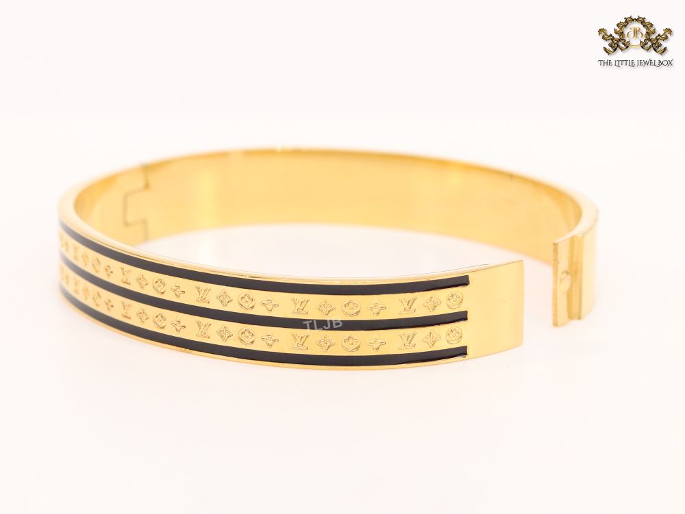 Black & gold stripes bracelet