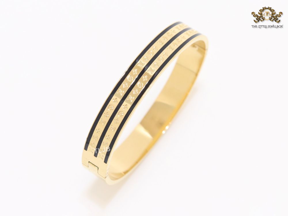 Black & gold stripes bracelet