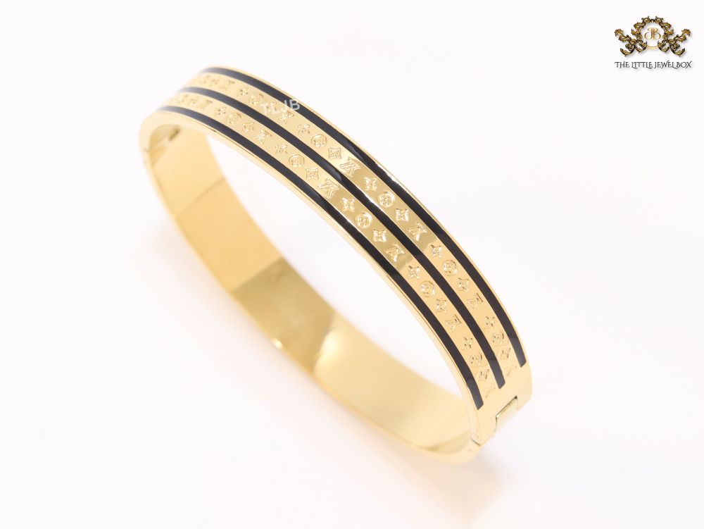 Black & gold stripes bracelet