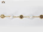 Alphabet T chain pearl studded bracelet