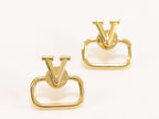 Alphabet V golden studs