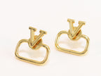 Alphabet V golden studs