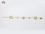 Alphabet L & V gold cz tennis bracelet