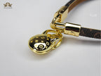 Alphabet L & V  bracelet with golden charm
