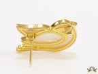 Gold plated white bird brooch