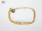 Alphabet F studded charm bracelet