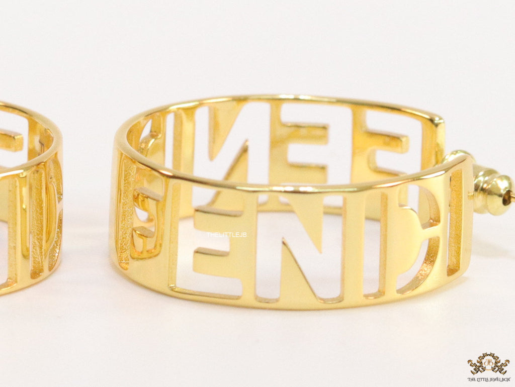 Open golden alphabet cutwork hoops