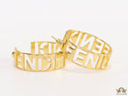 Open golden alphabet cutwork hoops