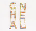 Double C long multicolored dangles