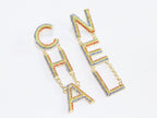 Double C long multicolored dangles