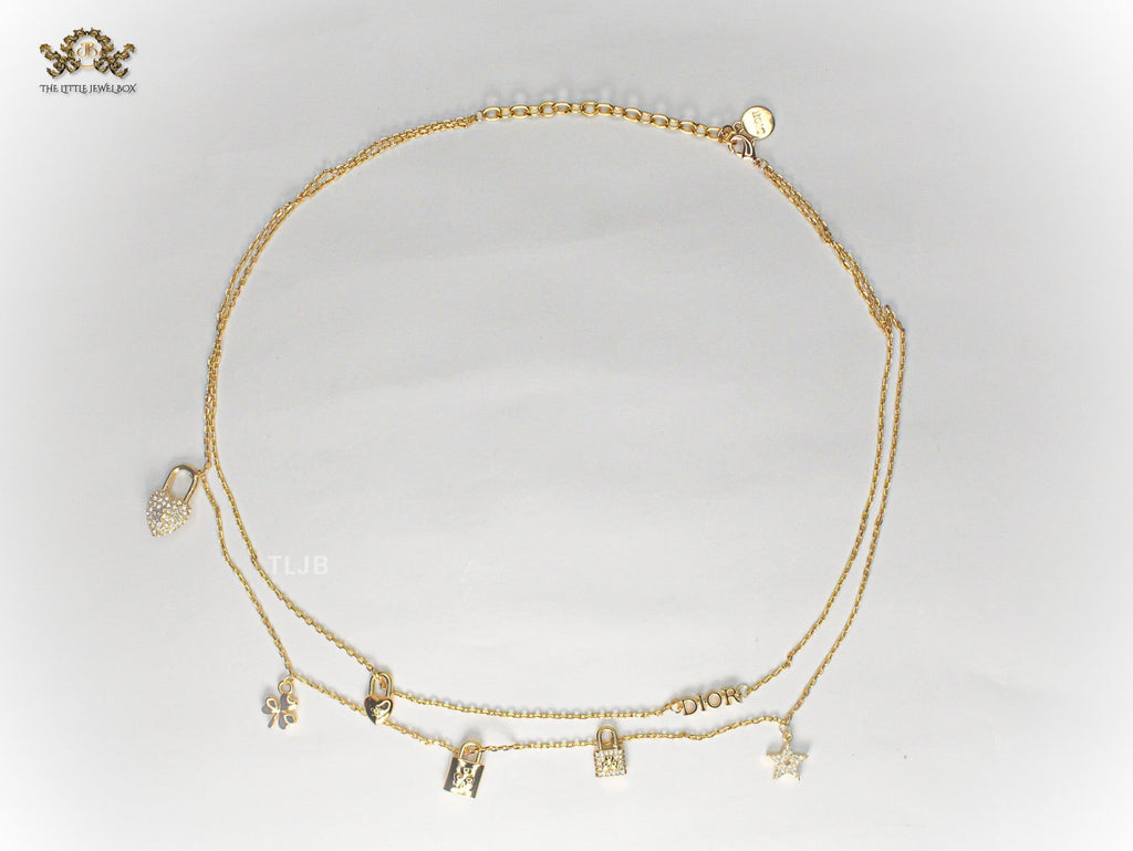 Alphabet D delicate double charmed chain with CZ