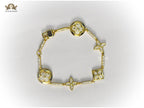 Alphabet L & V gold cz tennis bracelet