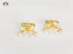 Alphabet C & D gold toned studs with pearl charms