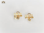 Alphabet D  mini charmed earrings in gold